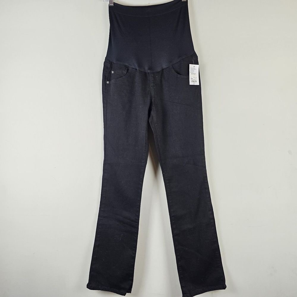 NWT Sonoma‎ Maternity Full Belly Panel Boot-Leg Ponte Pants Black Large.A112